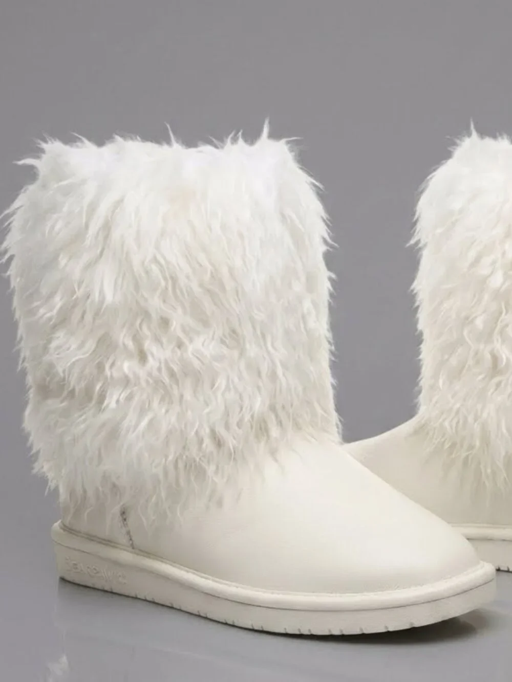 Bearpaw Boo Off White Shearling Wool Curly Lamb Fur Boho Sherpa Boots 8 NEW